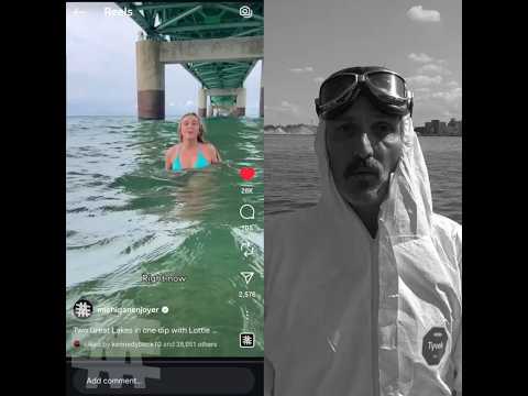 Swimming Between Two Bridges in the Detroit River