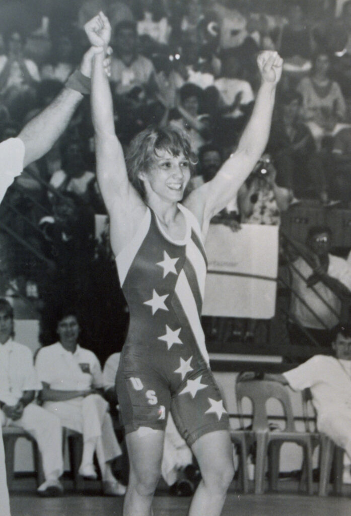 Tricia as world champion in 1992.