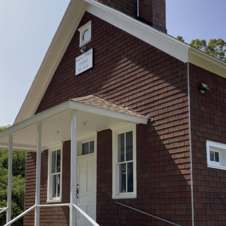 Brick schoolhouse.