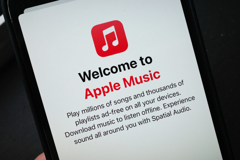 Welcome to Apple Music screen on iPhone