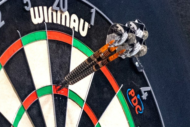 Darts in Winmau board.