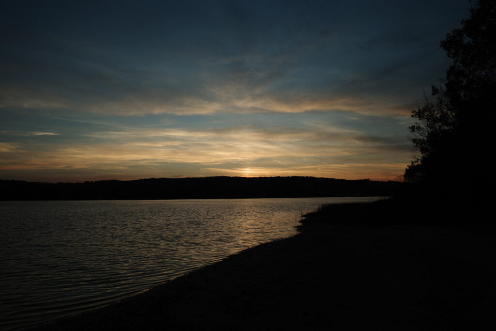 Sunset over lake