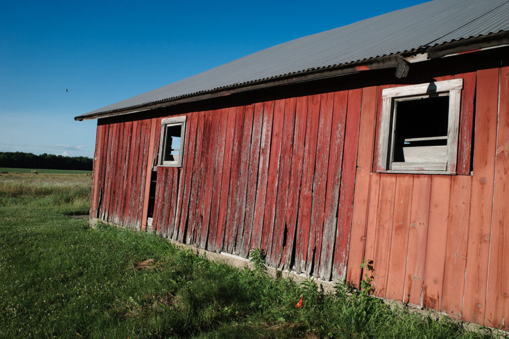 Side of red barn.