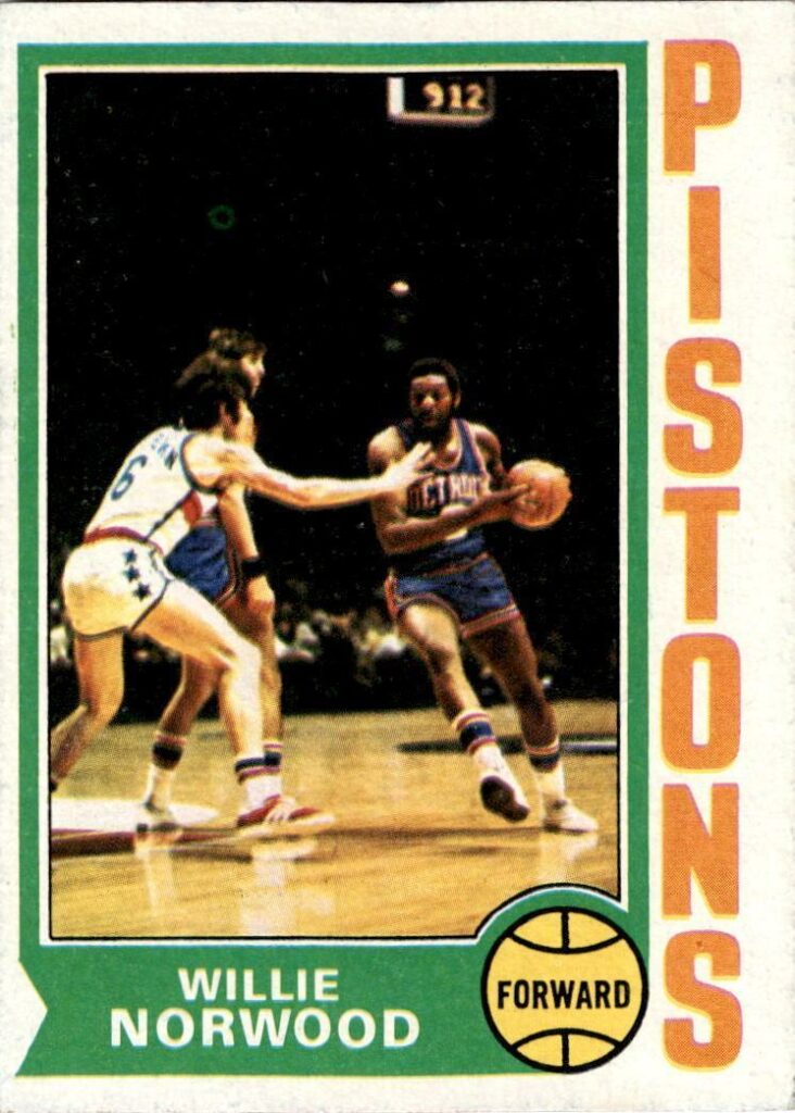 Pistons forward Willie Norwood card