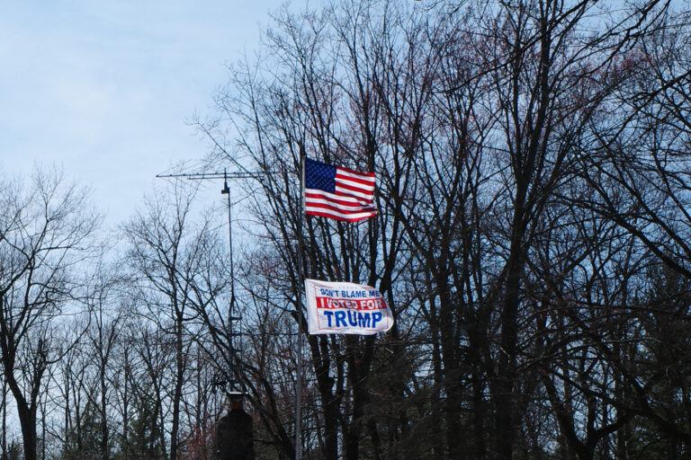 American Flag and "Don't Blame Me I Voted for Trump" Flag