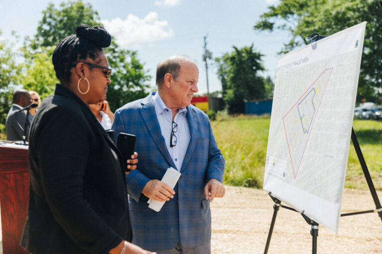 Mayor Duggan on site looking at solar neighborhoods plan