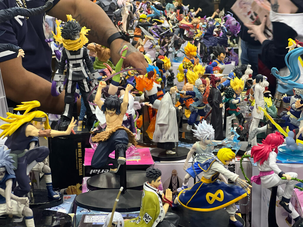 Various toy figurines on table