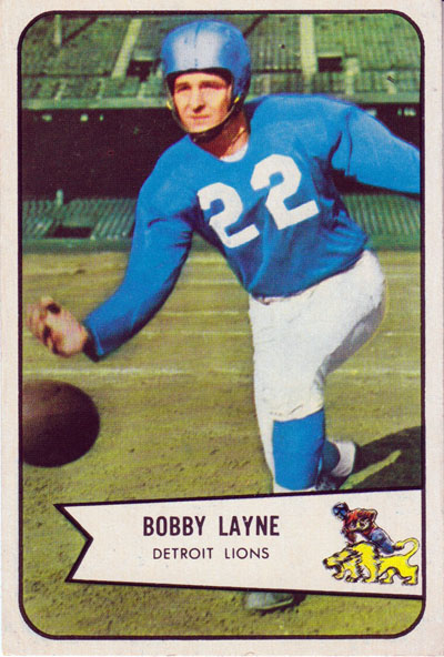 Bobby Layne Detroit Lions card