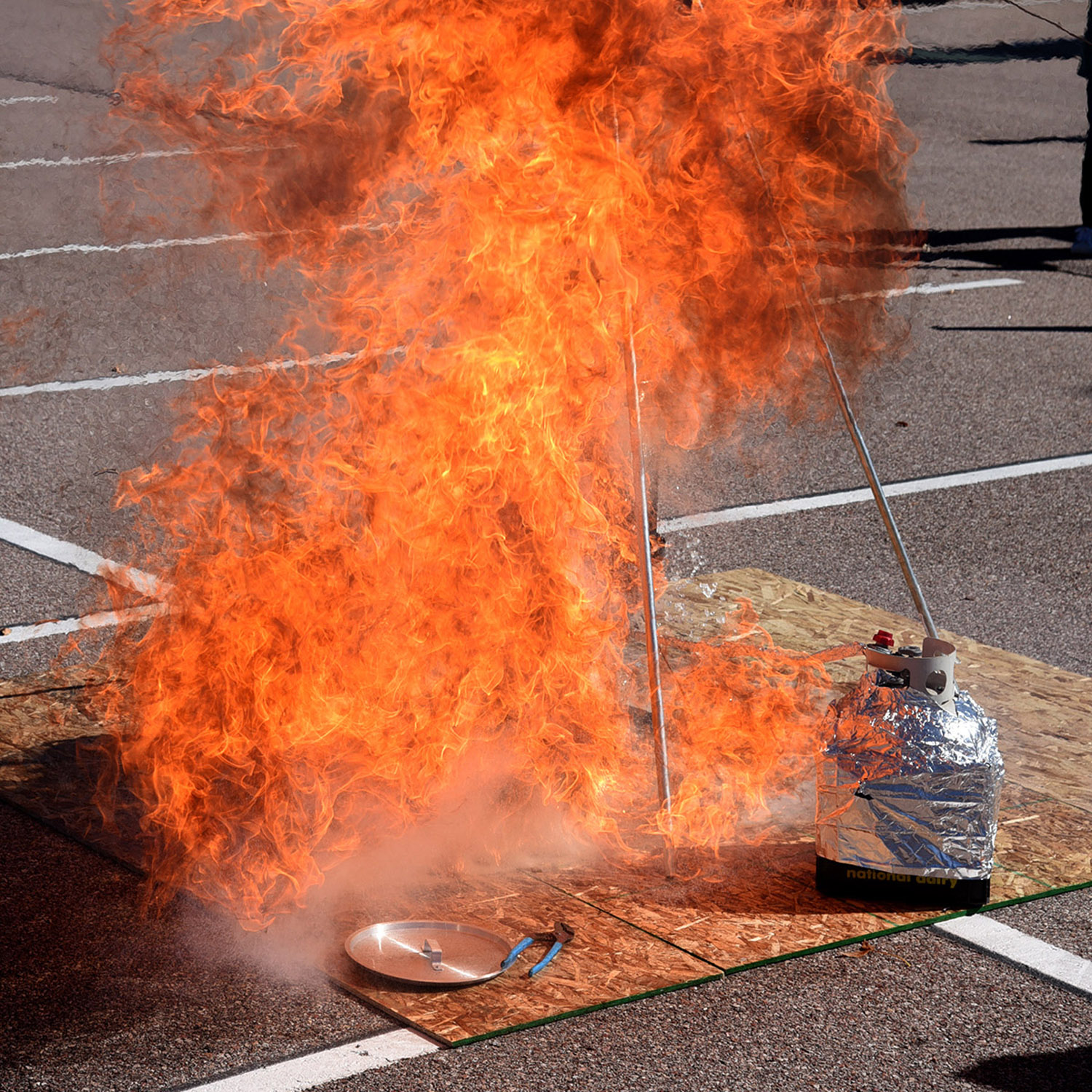 Deep fried turkey on fire