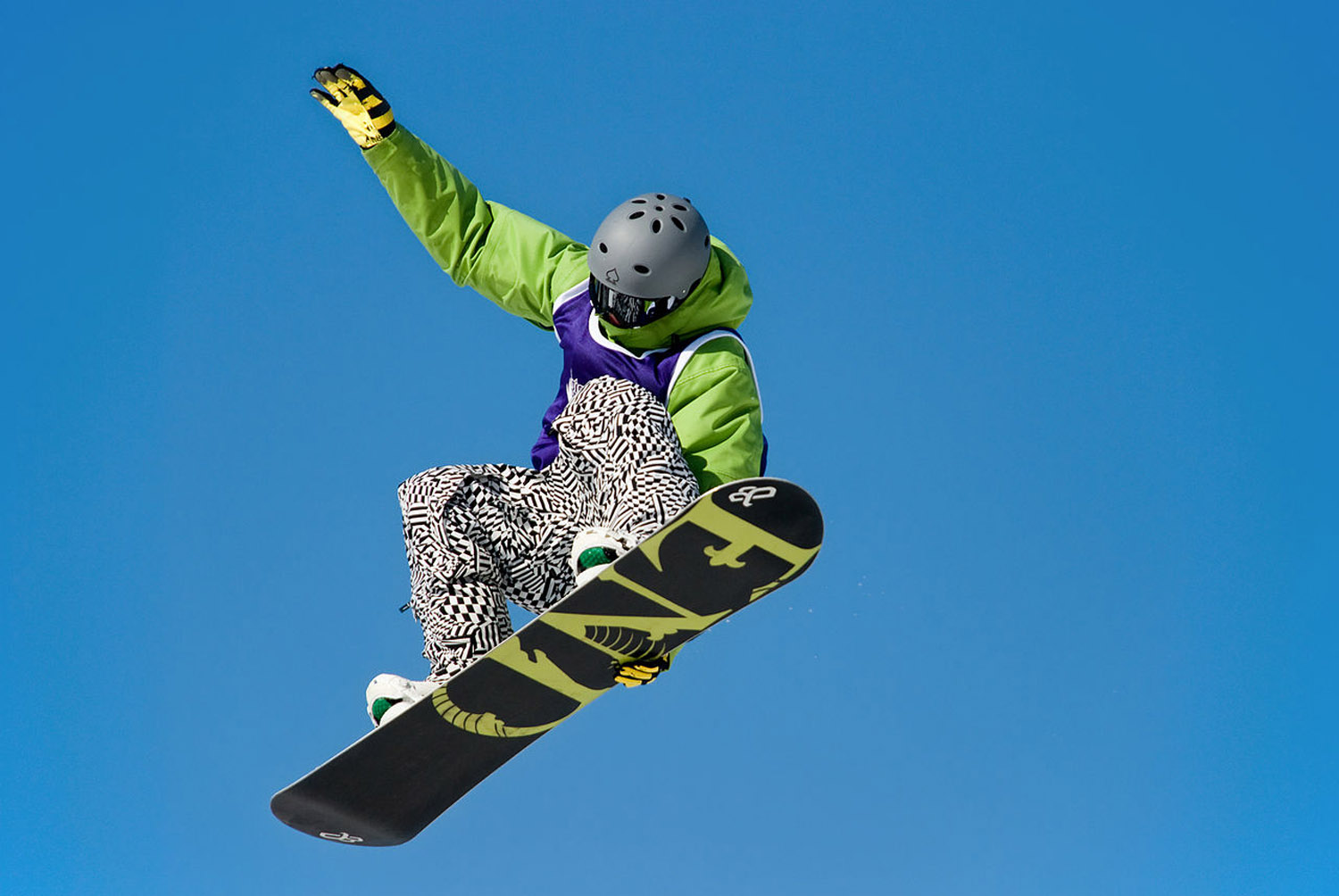 Snowboarder mid-air