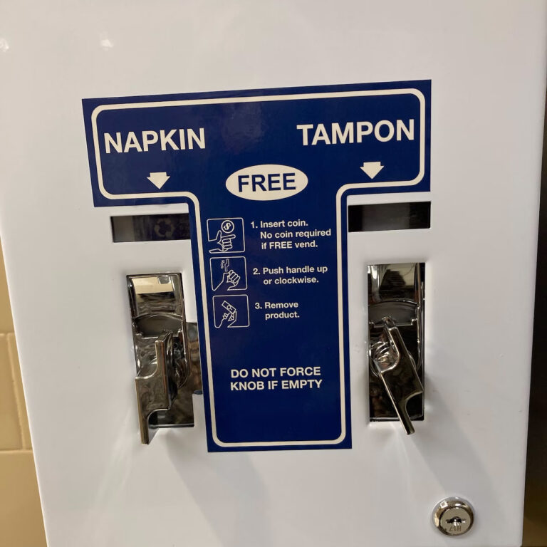 Tampon dispenser in Ann Arbor District Library