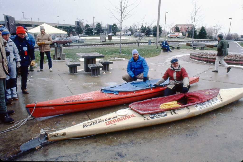 Kruger showing off canoe