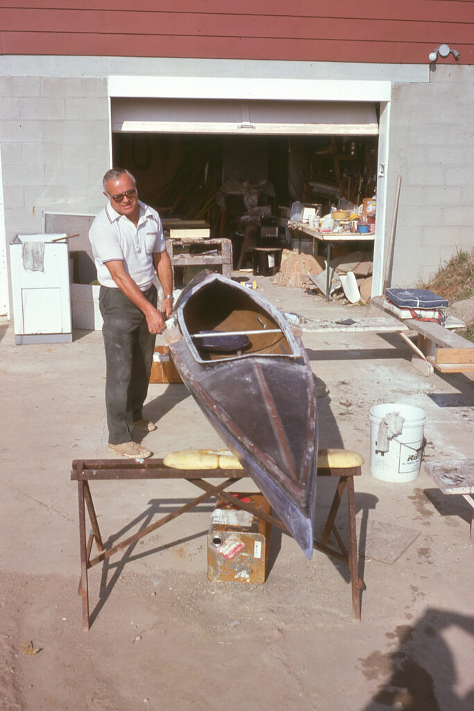 Canoe being painted