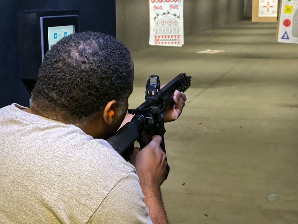 Man shooting AR-15