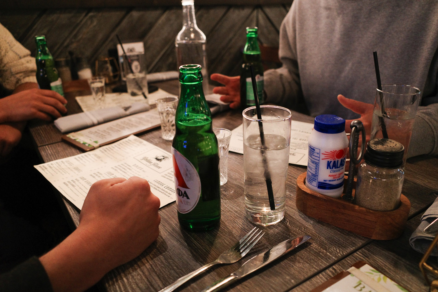 Meal at table with Alpha greek beer