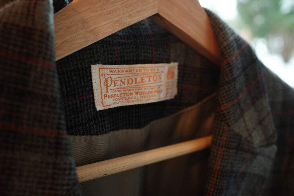 Wool blazer with Pendleton woolen mill tag