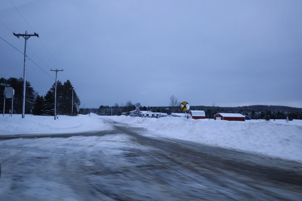 Snowy scene in Antrim county