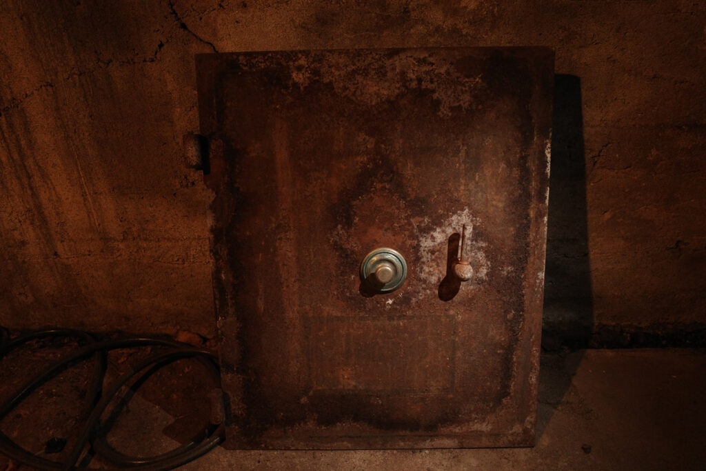 old rusted safe door