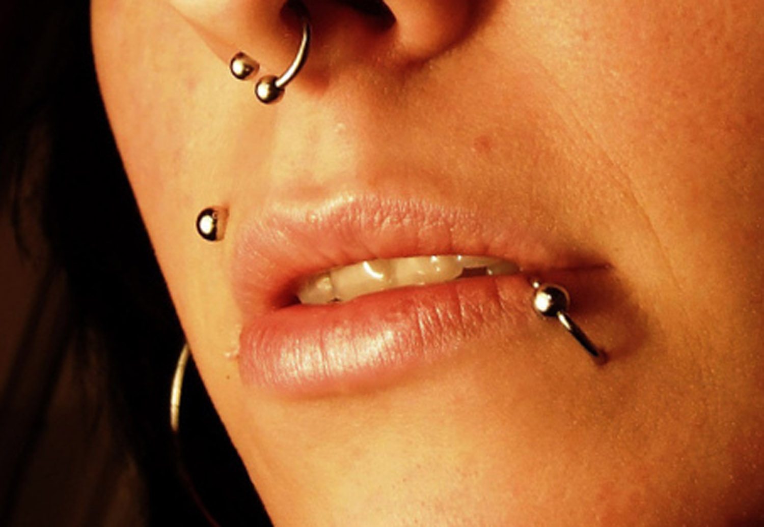 girl's face with piercings