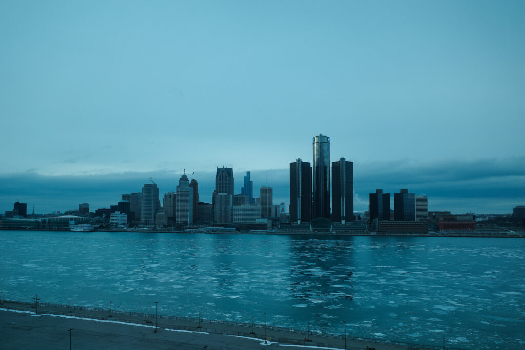 view of detroit across the river