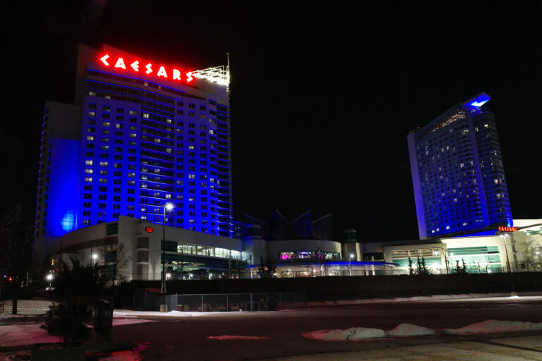 Caesar's casino in Windsor at night