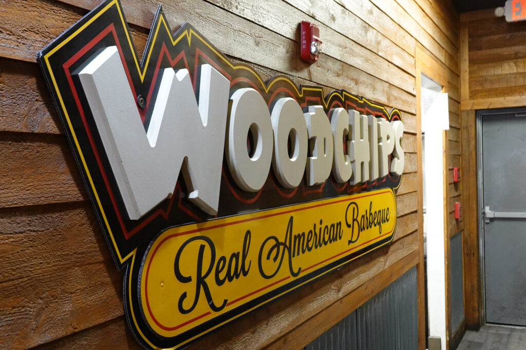 sign for woodchips barbecue