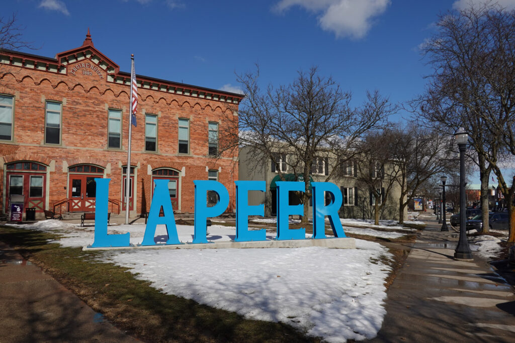 sign for Lapeer MI