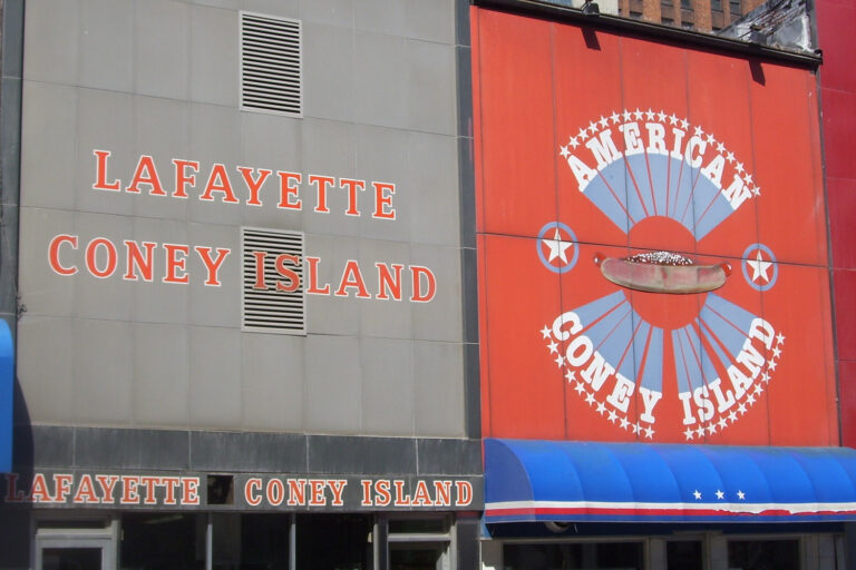 Lafayette Coney Island next to American Coney Island