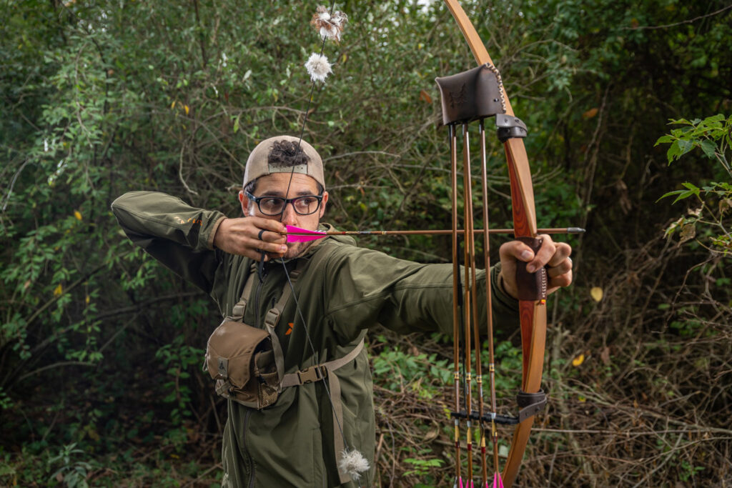 James Zandstra shooting arrow.