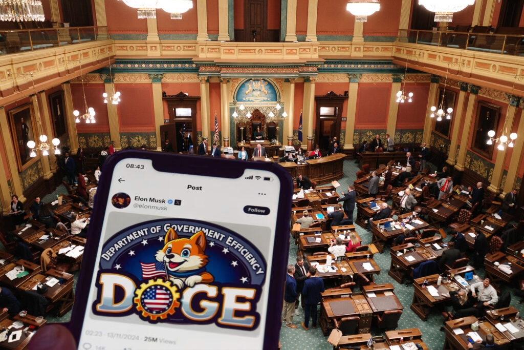 doge site on iphone in michigan house of representatives