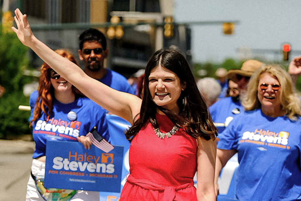 Haley Stevens at parade