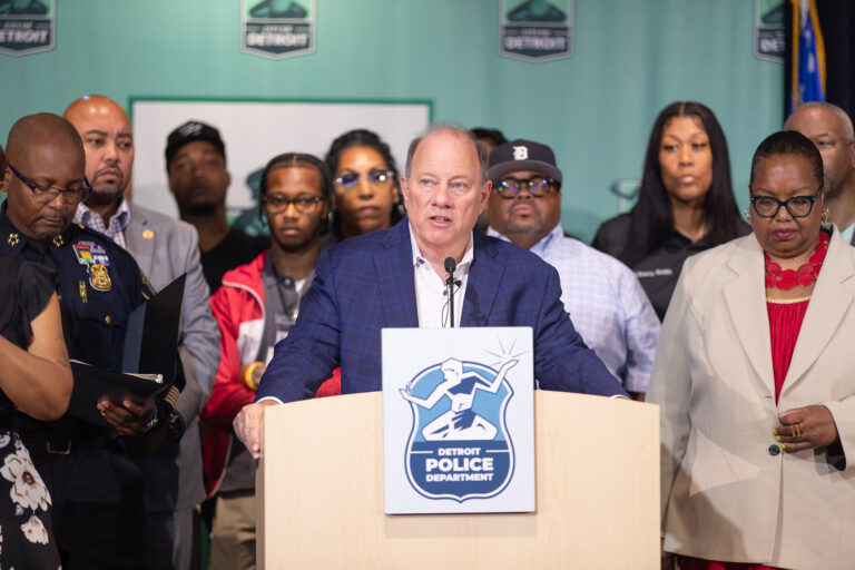 Mayor Duggan in blue coat