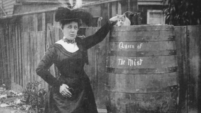 Annie Taylor with barrel