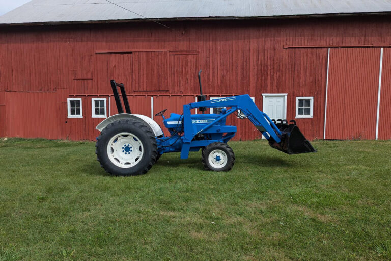 tractor outside barn