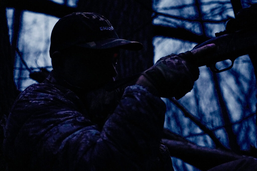 turkey hunting in woods