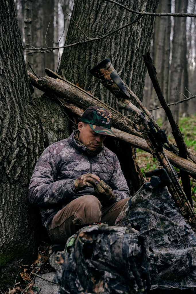 turkey hunting in woods