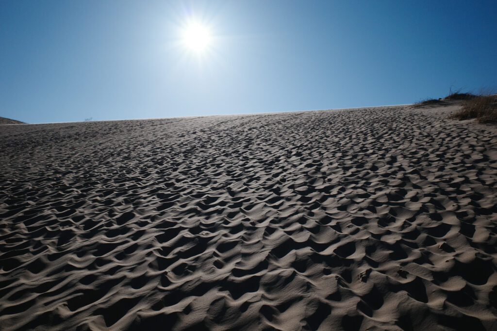 sand dunes and sun