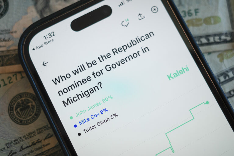 iPhone open to kalshi app with bet