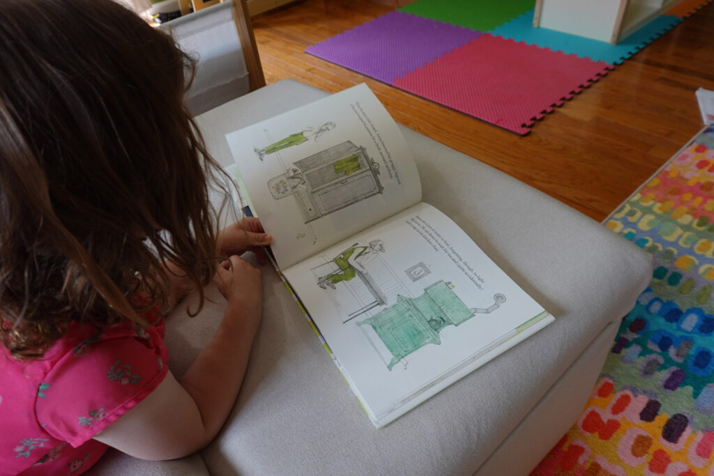 child reading book