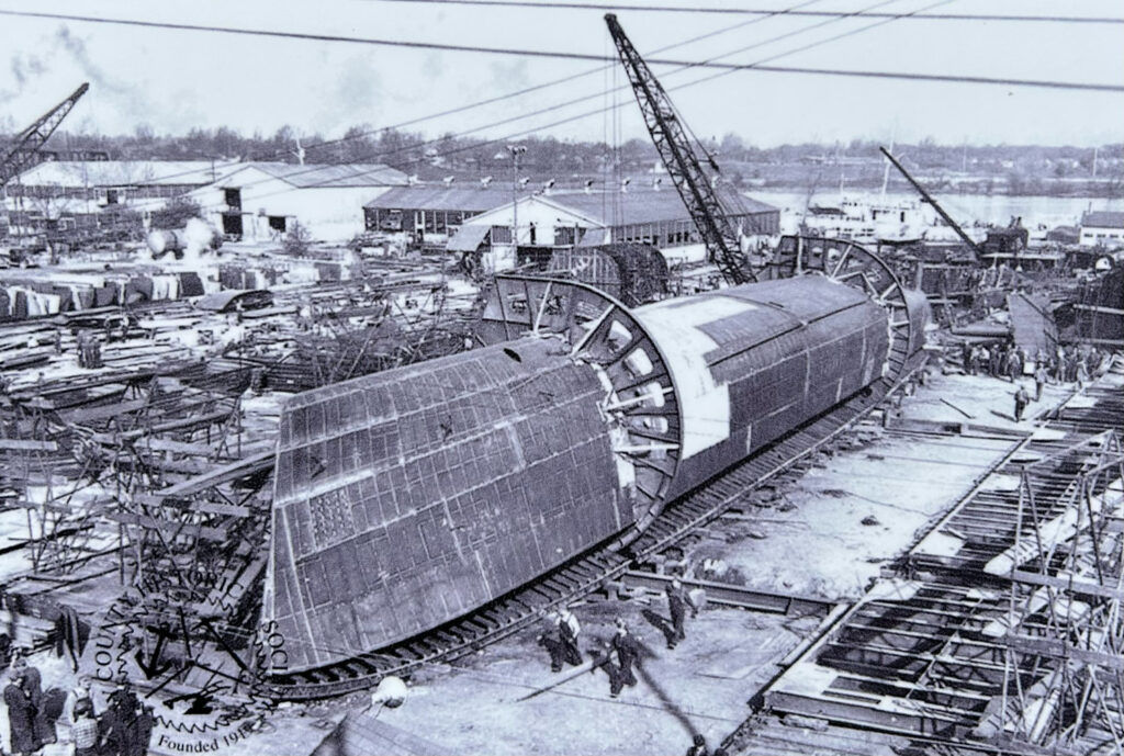 historical ship building photo in bay city