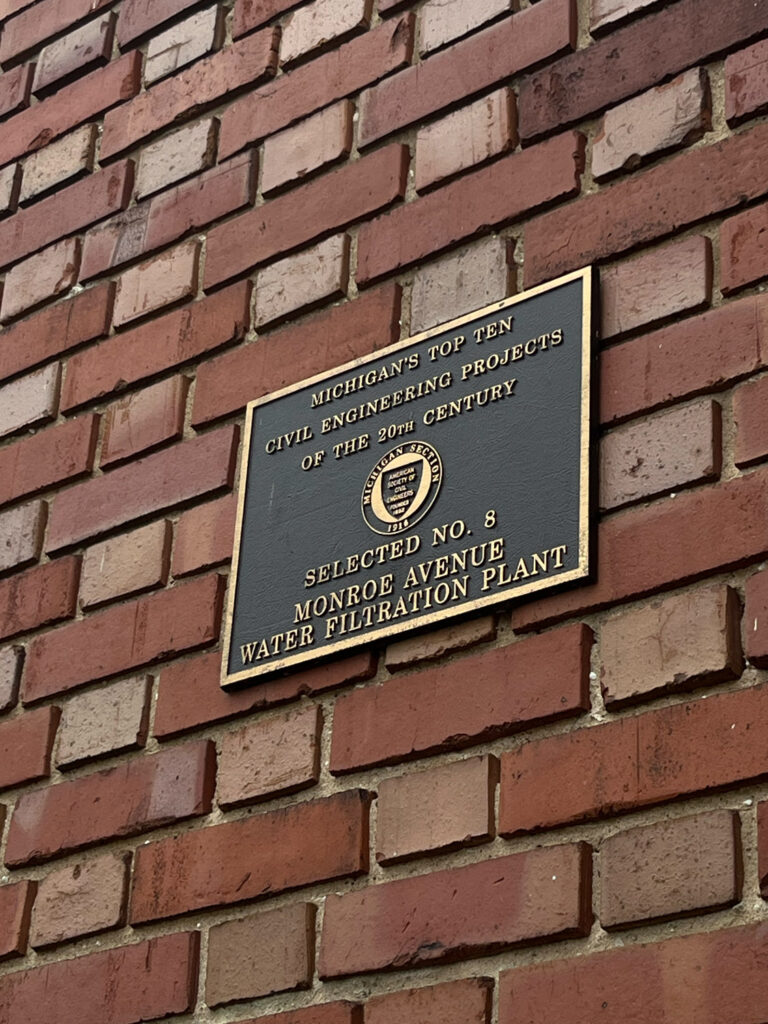 plaque for monroe avenue water filtration plant