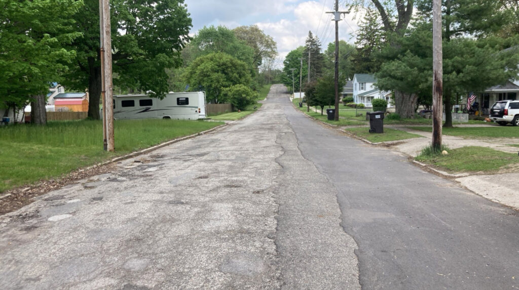 potholes in road