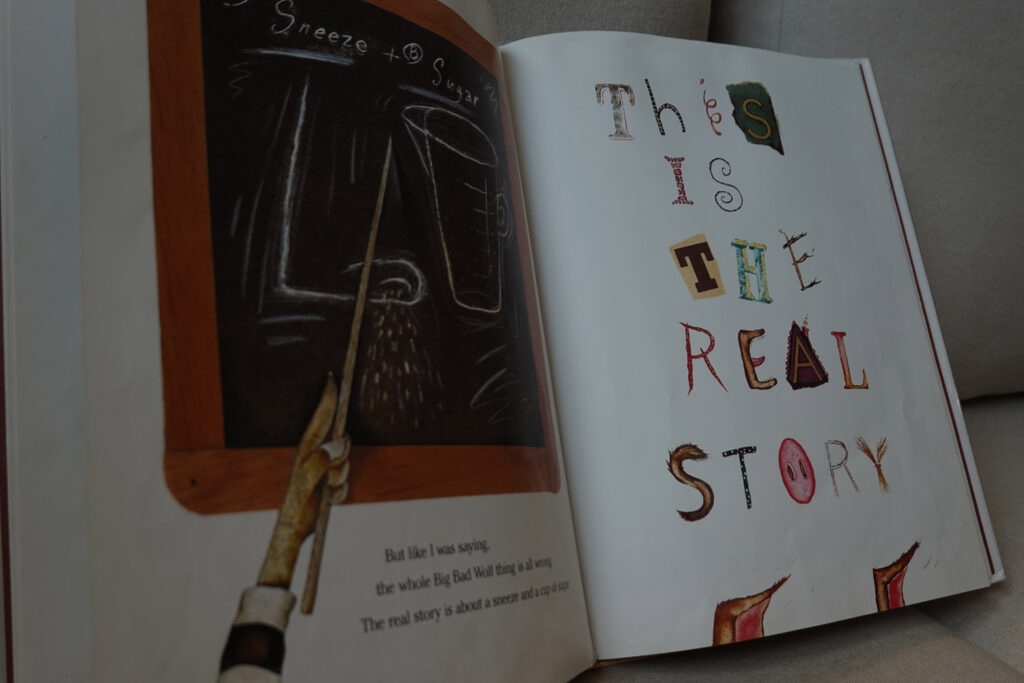 child reading book