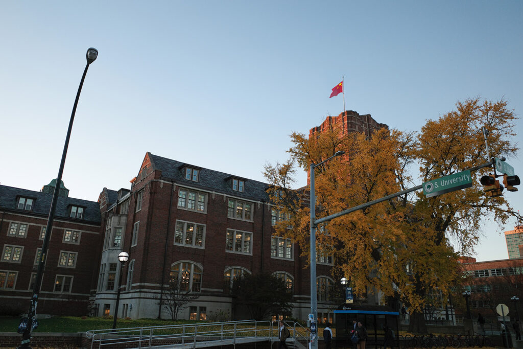 U-M student union with chinese flag photoshopped overhead