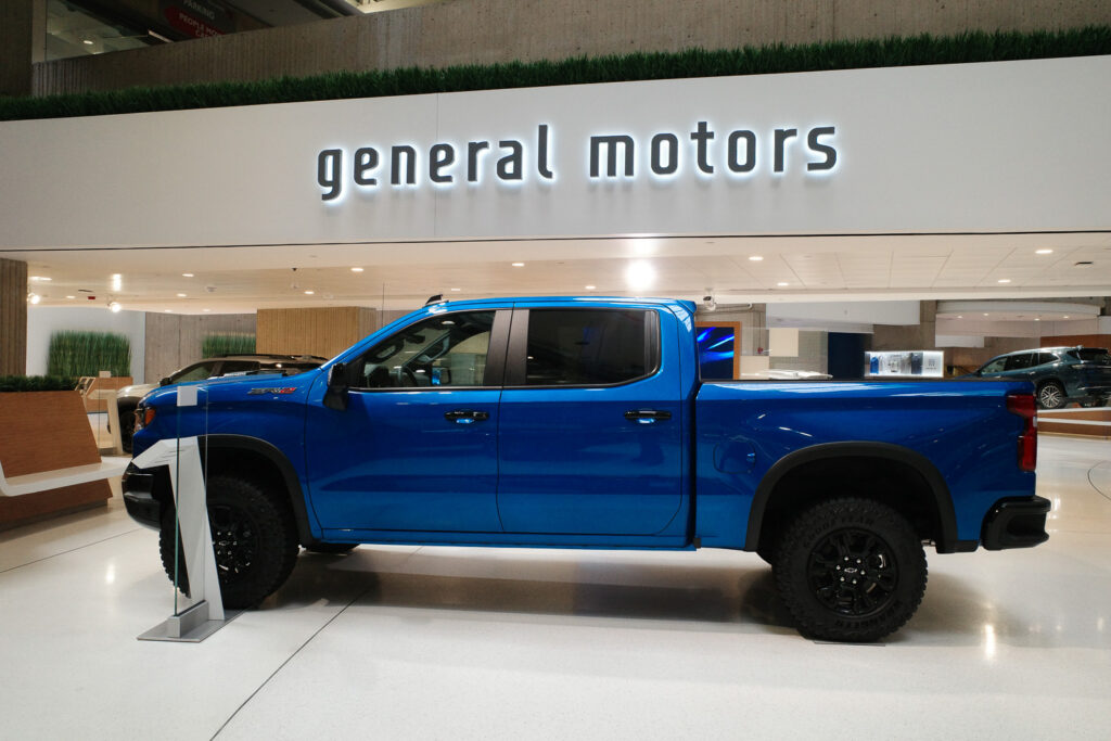 GM headquarters with truck