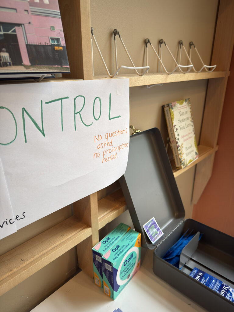 birth control products in bookstore