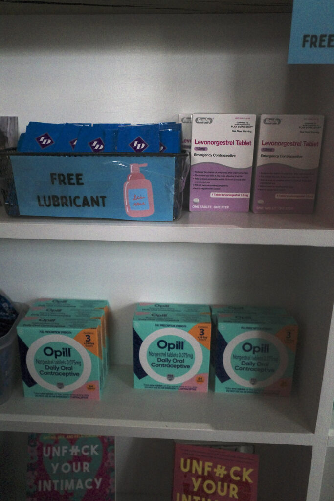 birth control products in bookstore