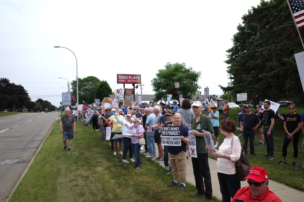 no kings protest boomers with anti-trump signs