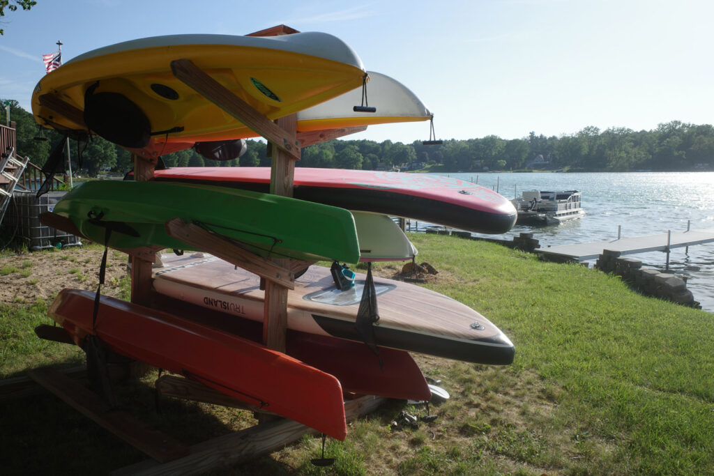 summer cottage lake scene