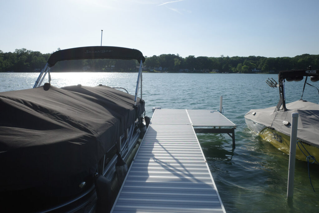 summer cottage lake scene